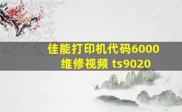 佳能打印机代码6000维修视频 ts9020